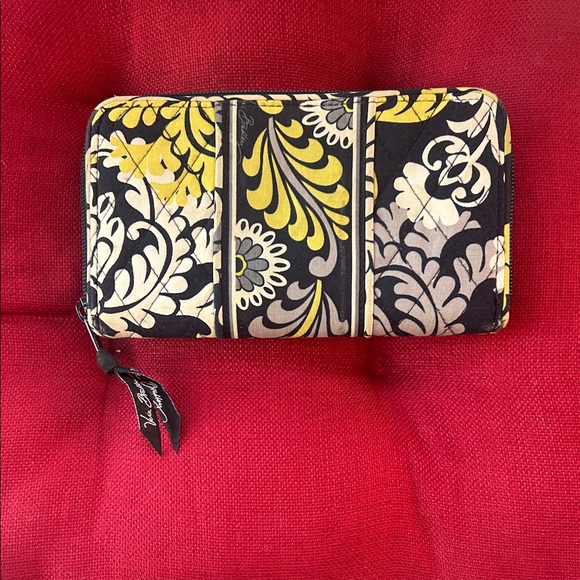 Vera Bradley Black and Yellow Patterned Wallet - Picture 1 of 6